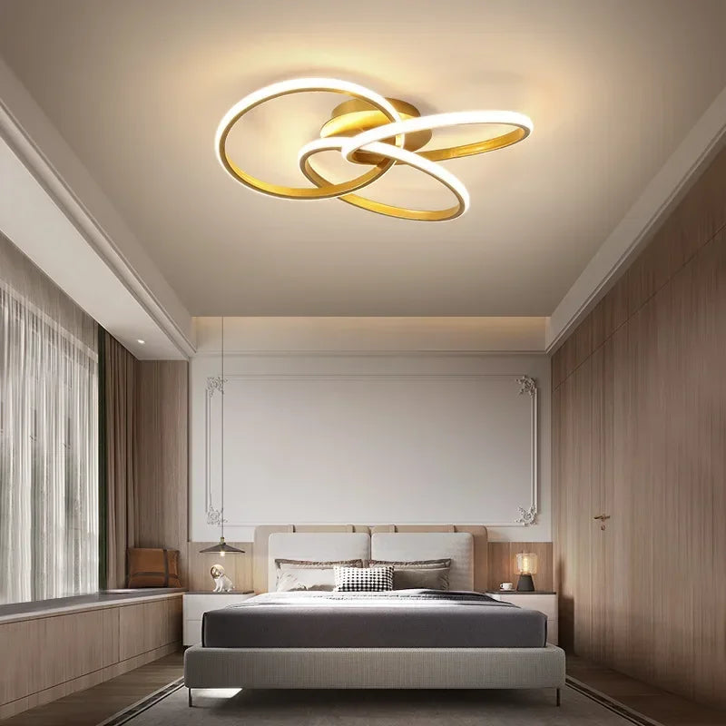 Modern LED Ceiling Light Indoor Lighting Black Gold Shamrock Lamps Bedroom Living Room Corridor Home Decoration Fixtures Lustre