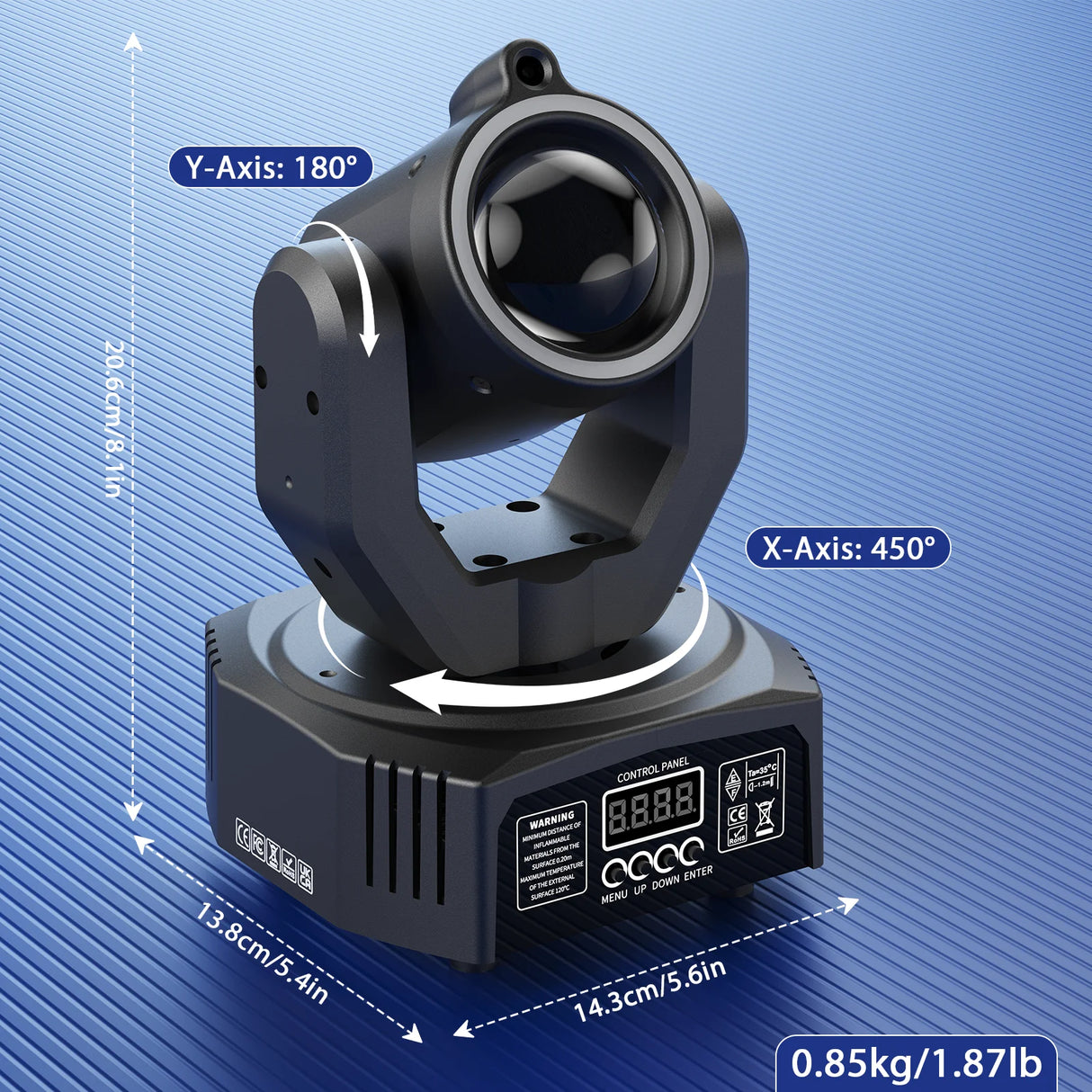 Mini 30W RGBW 4-in-1 Spot Beam Moving Head Light - DMX & Sound-Activated Stage Strobe Light for DJ, Disco, Bar & Party