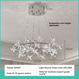 French Luxury Crystal Chandelier Romantic Princess Room Bedroom Master Light High-end Dining Room Crystal Wreath Light Fixture