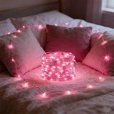 Battery Powered LED Silver Wire String Lights - 1M 2M 5M 10M Fairy Garland