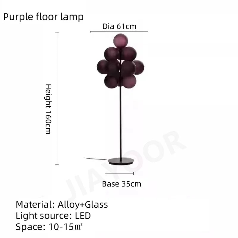 Modern Living Room Floor Lamp Sofa Side Standing Lamp Creative Design Grape Glass Lamp Bedroom Bedside Lamp Desk Lamp LED Light