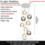 Modern Art Crystal Ball LED Chandelier - Long Staircase Hanging Lamp