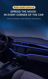 Car Interior RGB LED Atmosphere Light Strip USB Fiber Optic Neon Invisible Ambient Lamp Center Console Door Decoration Trim