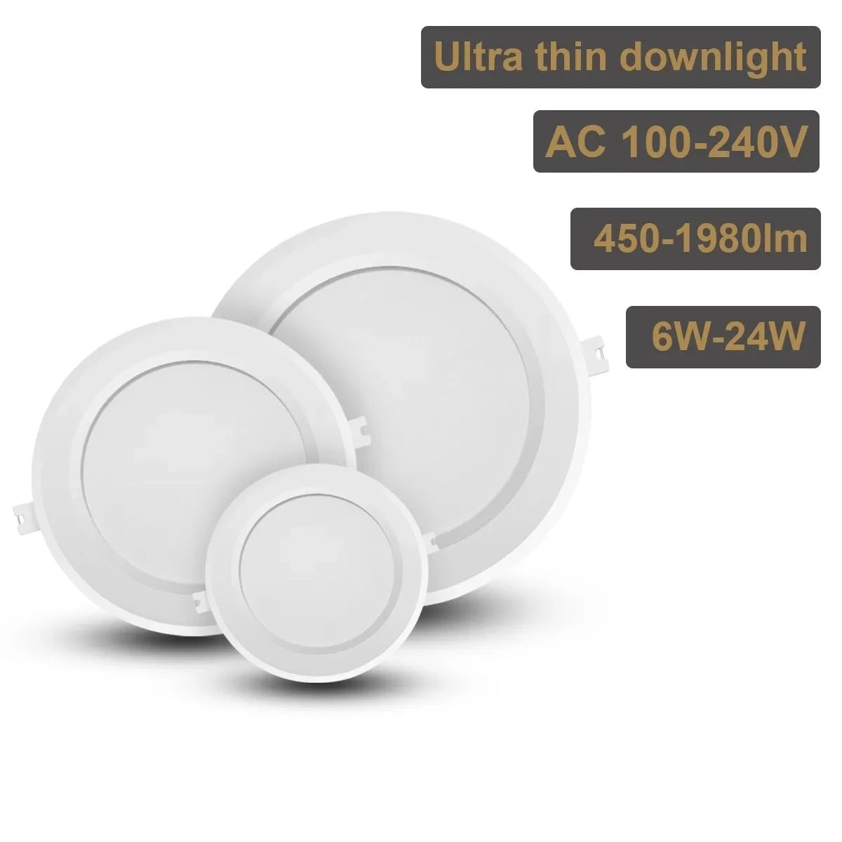LED Downlight 110V 220V Ceiling Light 17W 20W 24W Recessed Led Down light Round Panel Light Spotlight Indoor Lighting