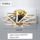 LED ceiling fan with Lights remote control home decor ventilator lamp Living room Bedrpoom DC ceiling fan lamp