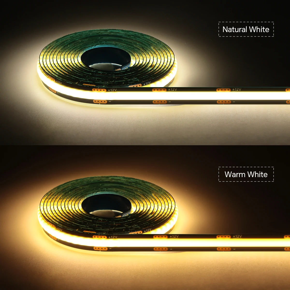 Black PCB COB LED Strip for Wooden Slats - Touch Dimmable Accent Light