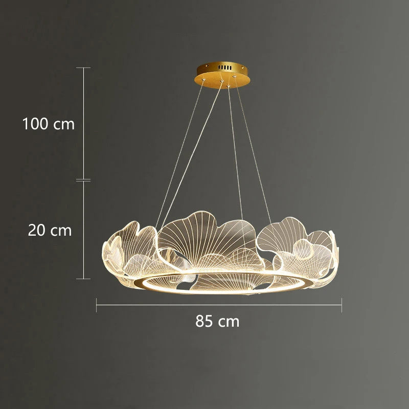 Postmodern Light Luxury Lotus Leaf Chandelier - Dimmable Nordic LED Ceiling Lamp