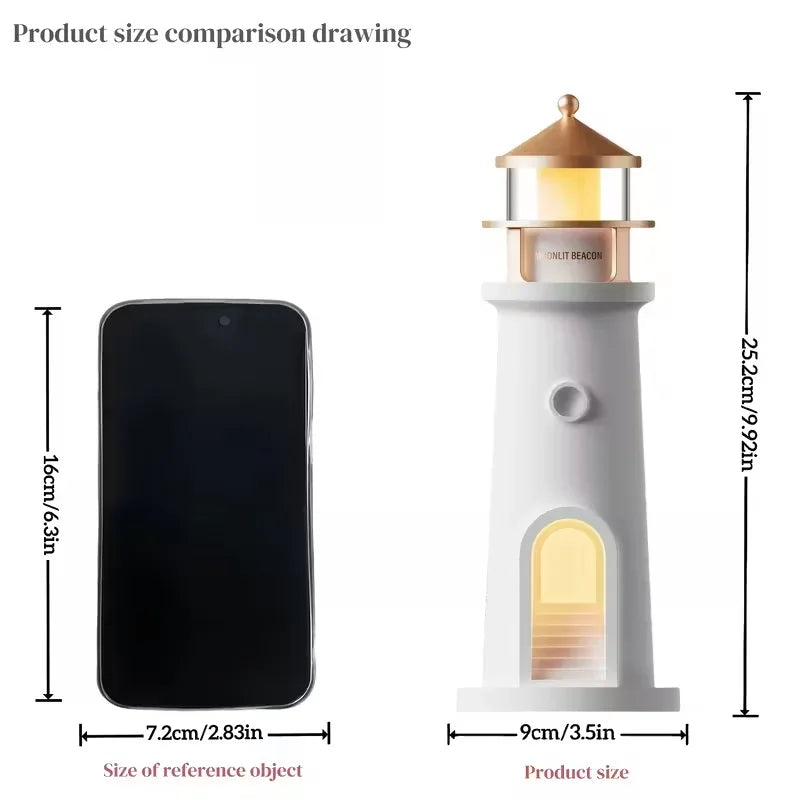 Moon Lamp Projection Lighthouse Lamps Night Light Remote Control Ambient Projector Lights for Room Decor Xmas Birthday Kids Gift