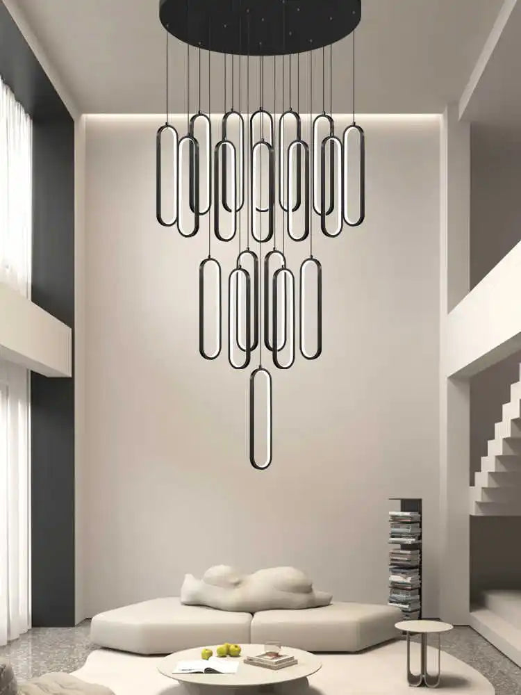 Minimalist Chandelier Nordic Hanging Modern LED Pendant Light Living Room Restaurant Villa Loft Ceiling Staircase Pendant Light