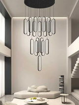Minimalist Chandelier Nordic Hanging Modern LED Pendant Light Living Room Restaurant Villa Loft Ceiling Staircase Pendant Light