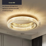 Modern Simple Crystal Circle Lamp Ceiling Chandelier Living Room Bedroom Study Decorative Led Indoor Lighting Ceiling Light