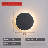 Modern Minimalist Round LED Wall Lamp - Touch Switch & Motion Sensor Porch Light