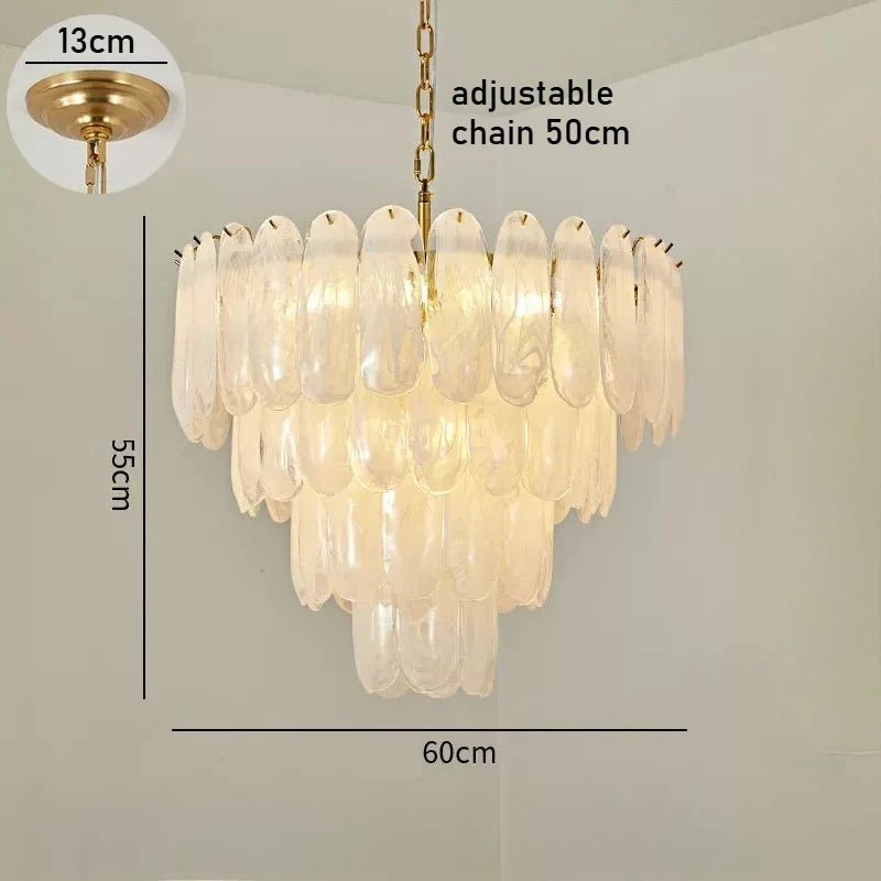 Luxury Modern Glass Chandelier Light - Decorative Ceiling Pendant Lamp Fixture for Living Room, Bedroom, Dining Room & Restaurant