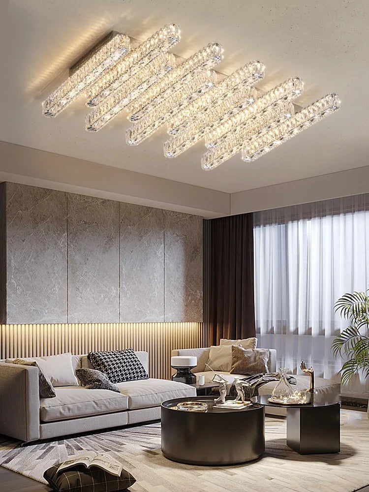 Modern Foyer Luxury 3 Dimmable Ceiling Chandelier Light Lustre K9 Crystal Liner Ceiling Lamp Indoor Lighting Decors Led Luminaire