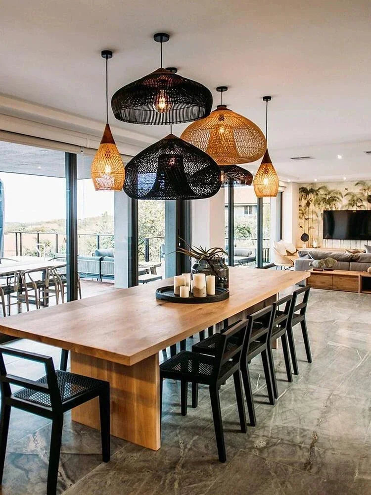 2026 Southeast Asian Rattan Lamps Handmade Pendant Lights Hight Quality Dining Room Restaurant Kitchen Light Fixtures