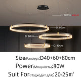 Nordic Living Room Pendant Light Luxury Ring Bedroom Lamp Modern Designer Lustre Home Decor Simple Dining Room Circle Chandelier