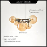 Postmodern Nordic Designer Creative Pendant Lights Art Living Room Bedroom Restaurant Magic Beans Multi-color Glass Chandelier