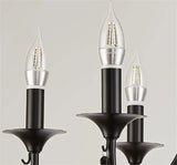New Wrought Iron Crystal Chandelier European Classic Black Candle Lamp Modern Living Room Kitchen Dining Table Hanging Lamps