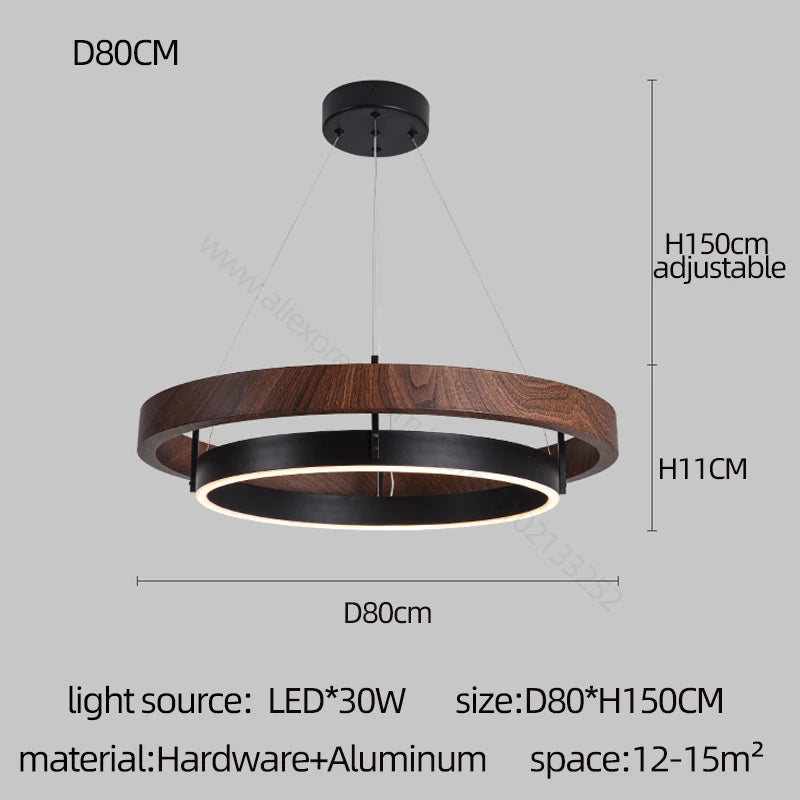 Nordic Chandelier Dining Room Chandelier LED Bedroom Living Room Modern Double Circular Lamp Villa Kitchen Table Chandelier