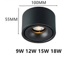 Recessed Led Light Spot Plafond Led Downlight Surface COB 9W 12W 15W 18W Dimmable Ceiling Lamps AC110 220v Room Round Bedroom