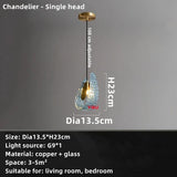 Postmodern Blue Glass LED Pendant Light Chandelier Hallway Bar Bedroom Living Room Restaurant Luxury Home Decor Lighting Fixture