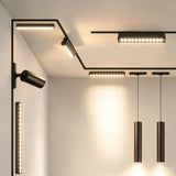 LED Magnetic Track Light Grille Flood Lamp Modern Embedded Flexible Linear Fixture LED Spotlight 3 Color CCT Ceiling Indoor Livi