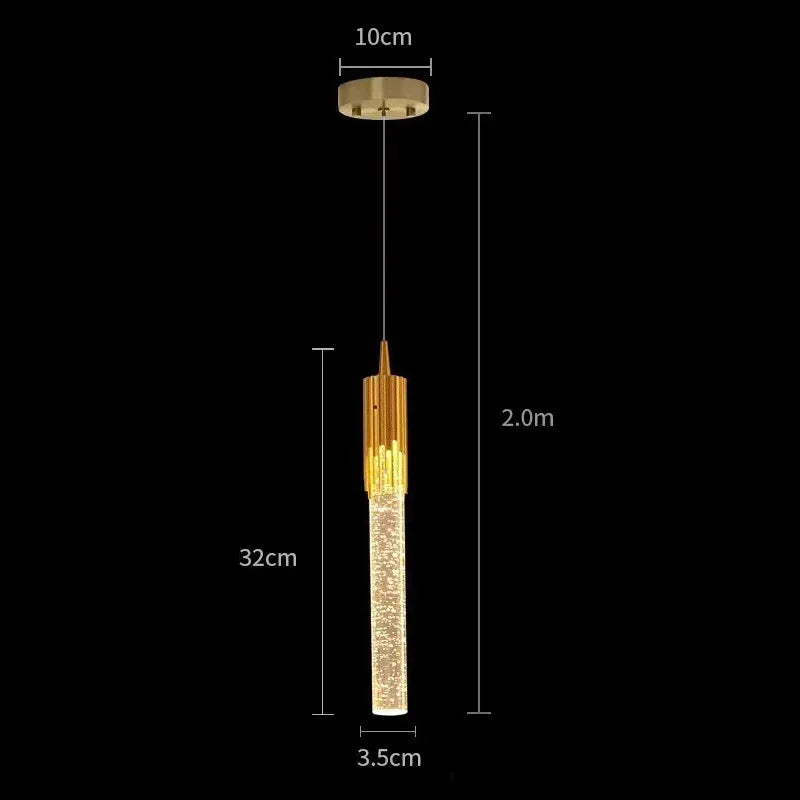 Nordic LED Pendant Lights Luxury Crystal Hanging Lamp Indoor Lighting for Home Living Dining Bed Room Kitchen Bathroom Decor
