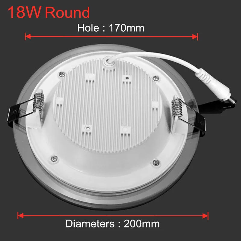 LED Downlight Ceiling 6W 9W 12W 18W Recessed led Ceiling lamp Glass Body AC 85-265V led light + LED Driver