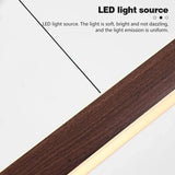Walnut Led Pendant Light Long Strip Dining Room Kitchen Island Dimmable Droplight Bar Counter Living Room Decor Hanging Light