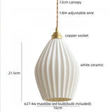 IWHD Home Design LED Pendant Lamp Balcony Reading Dining Room Japan Style Gold Copper Patterned Ceramic Hanging Lights Hanglamp