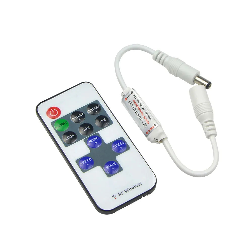 12V 24V RF Remote LED Controller For LED Strip Neon Light 5050 / 2835/ COB Brightness Adjustment Dimming