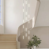 Long Chandelier Staircase Lamp Designer Modern Living Room Chandelier Nordic Indoor Villa Hall Long Line Penthouse Pendant Lamp