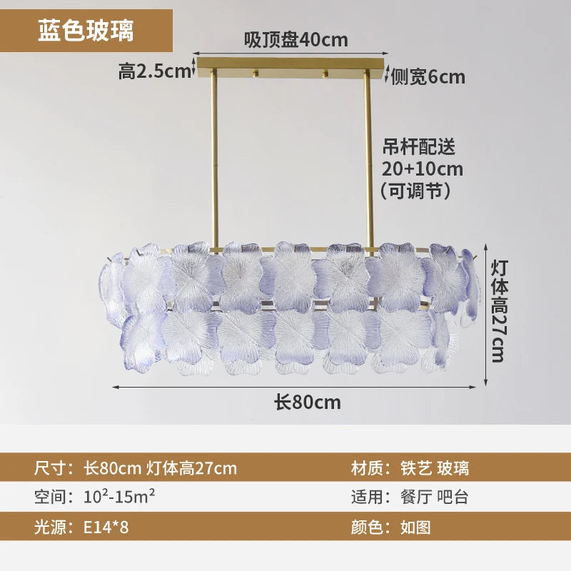 French Luxury Crystal Living Room Pendant Light Internet Famous Creative Shell Light Romantic Clover Pendant Light