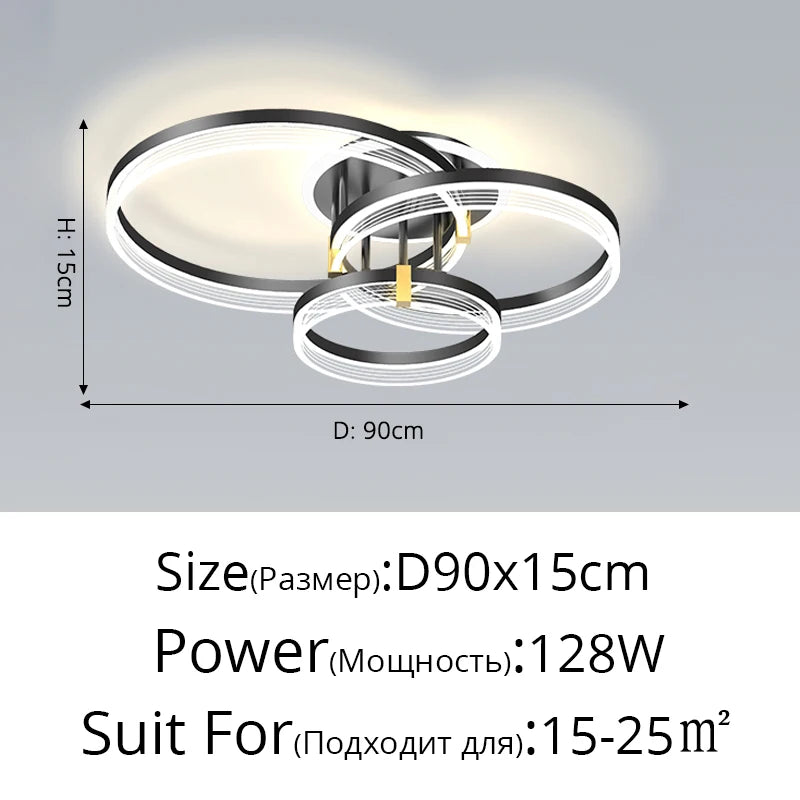 Nordic Living Room Pendant Light Luxury Ring Bedroom Lamp Modern Designer Lustre Home Decor Simple Dining Room Circle Chandelier
