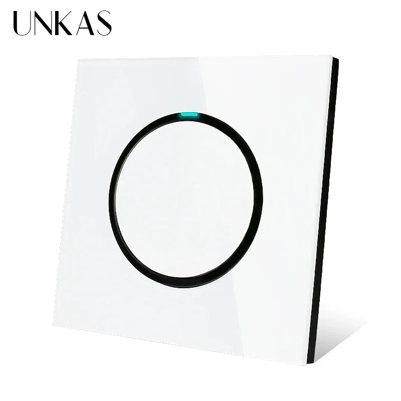 Modern 2-Way Pass Through Light Switch - Gray Glass Panel with LED Indicator