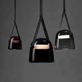Modern Glass LED Pendant Light Art Leather Designer Bedside Hanging Lamp for Living Room Indoor Decorative Lighting