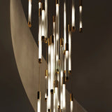LED Staircase Modern Chandelier Luxury Villa Living Room Lighting Penthouse Home Decor Restaurant Bright High-Rise Chandelier