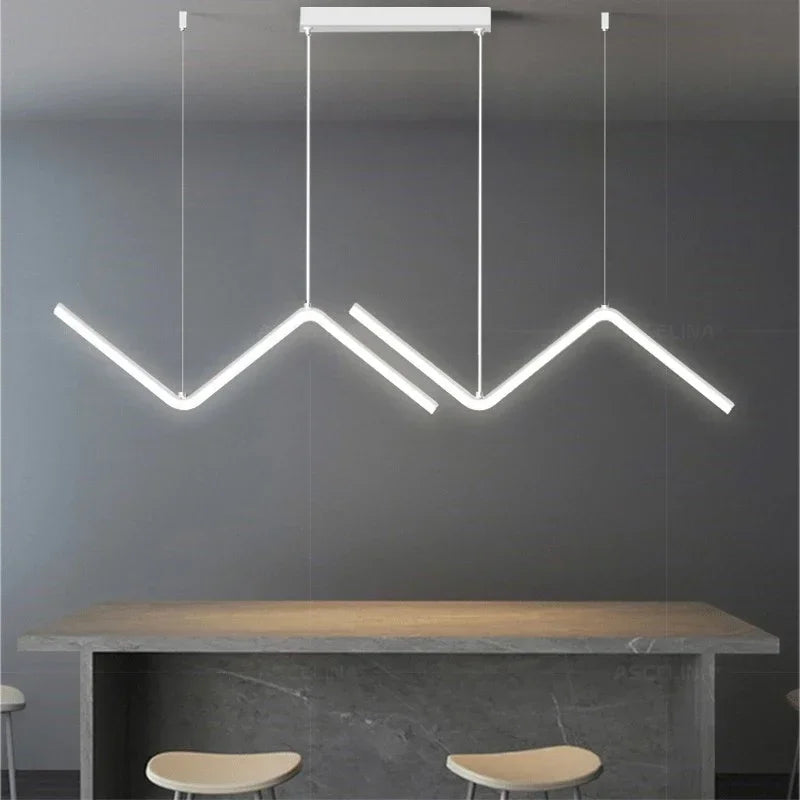 Modern LED Pendant Light Nordic Gold Hanging Chandelier For Tubular Restaurant Kitchen Office Coffee  Indoor Decorative Lamps