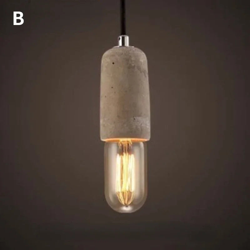 American Vintage Single Head E27 Chandelier Creative Personality Restaurant Bar Aisle Stairs Bedroom Bed Cement Chandelier