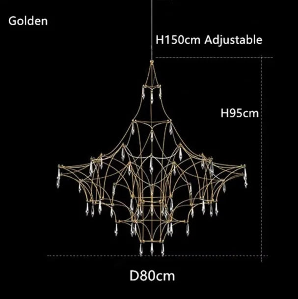 Starry Sky Villa Living Room Large Pendant Italian Minimalist Restaurant Lighting Modern Art Loft Staircase Crystal Pendant