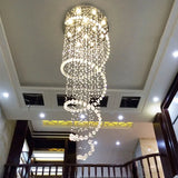 Spiral Crystal LED Ceiling Chandelier Light For Bedroom Living Room Suspension Lustre Corridor Staircase Hanging Lamp Fixture