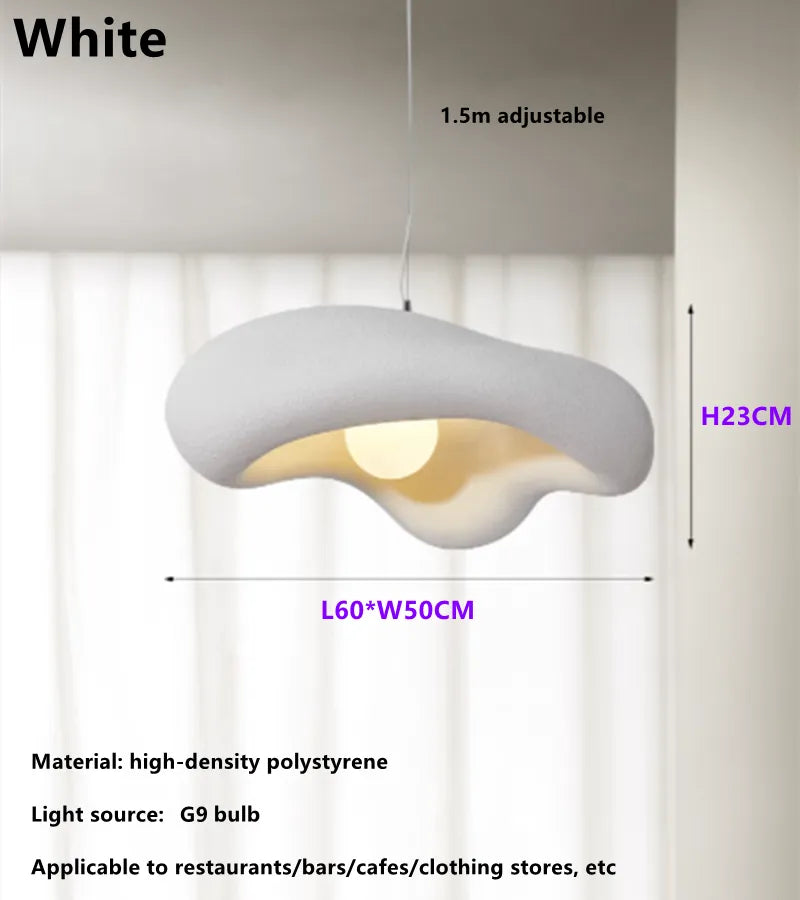 Nordic New Wabi-Sabi Cream Restaurant LED Chandelier Minimalist  Bedroom Bar Table Suspend Lamp Homestay Deco Cafe&#39;s Hanging Light