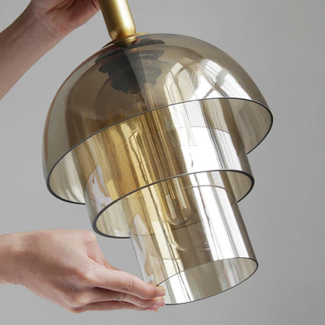 Modern LED Restaurant Glass Pendant Lamp Vintage Art Champagne Glass Living Room Aisle Bar Decors Hanging Light Fixtures