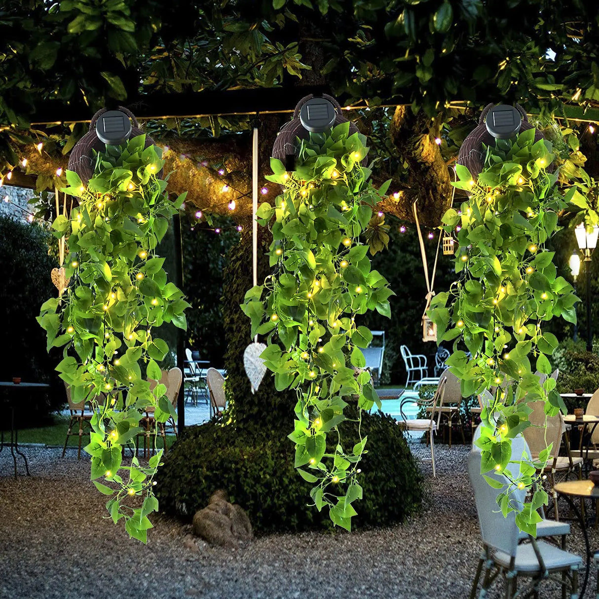 2/5/10M Ivy String Lights 20/50/100 LEDs Solar Fairy Lamp 8 Modes Hanging String Light for Garden Wedding Party Christmas Decor