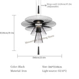Modern Flying Saucer Hanging Lamps for Ceiling Luxury Metal Pendant Lights Restaurant INS LED Chandelier Loft Home Decorations