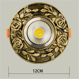 American Retro Industrial Resin Bronze LED Recessed Downlight (3W-10W, 6cm Cutout) - 110V/220V Eyeball Spotlight Fixture for Living Room & Accent Decor