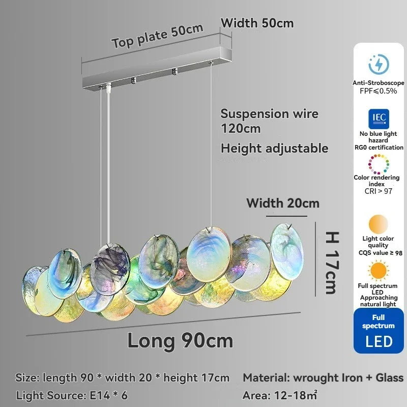 Colorful Italian Murano Glass Ceiling Chandelier - Luxury Handblown Pendant Light Fixture for Living Room, Bedroom & Hotel Lobby Decor
