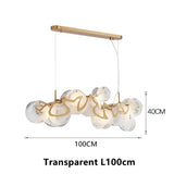 Light Luxury Glass Chandelier Modern Minimalist Dining Living Room Villa Post-modern Bedroom Staircase Pendant Light LED Bulb