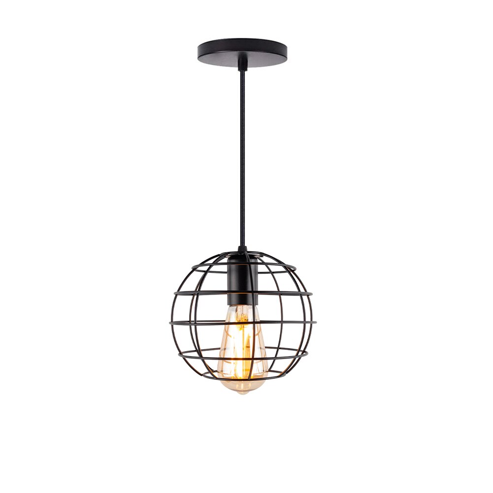 Modern Cage Pendant Light E27 Iron Minimalist Vintage Scandinavian Loft Pyramid Pendant Lamp Metal Hanging Ceiling Lamp Fixtures