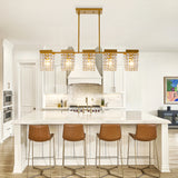 5-Light Luxury Gold Chandeliers for Living Room K9 Crystal Chandelier Fixture LED Lighting Decor for Bedroom Kitchen Island